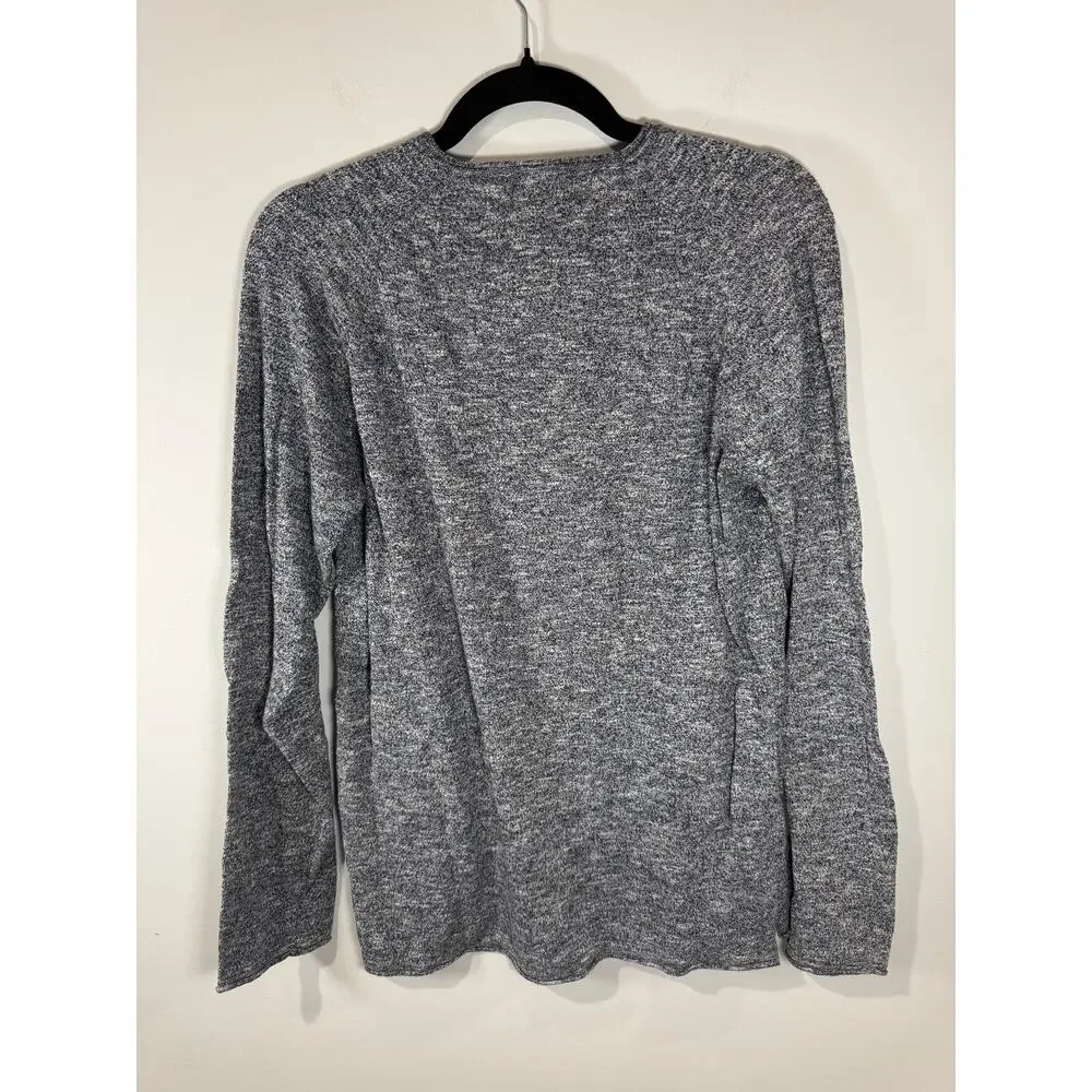 ZARA Man Heathered Blue Long Sleeve Henley Shirt Size M – Soft Knit Casual Top